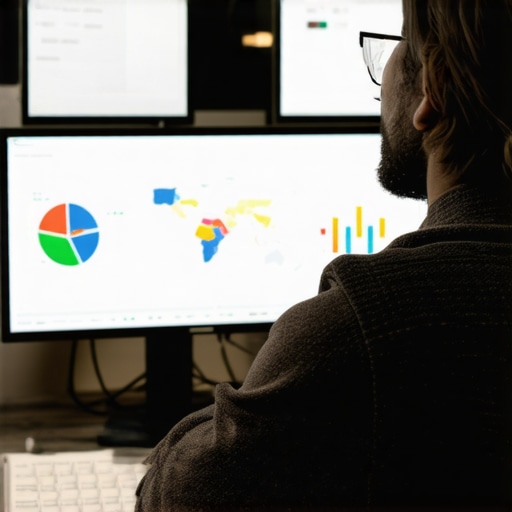 Expert analyzing local SEO data with charts and maps