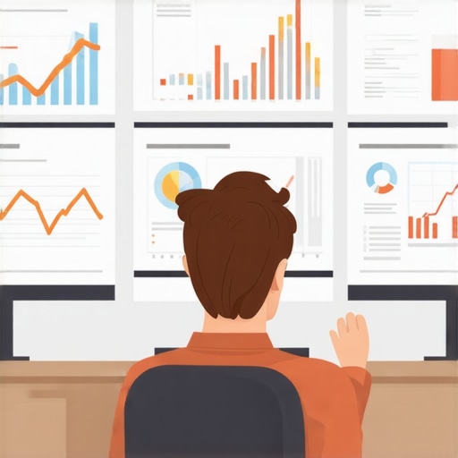 Person analyzing local SEO data on a computer with charts and maps