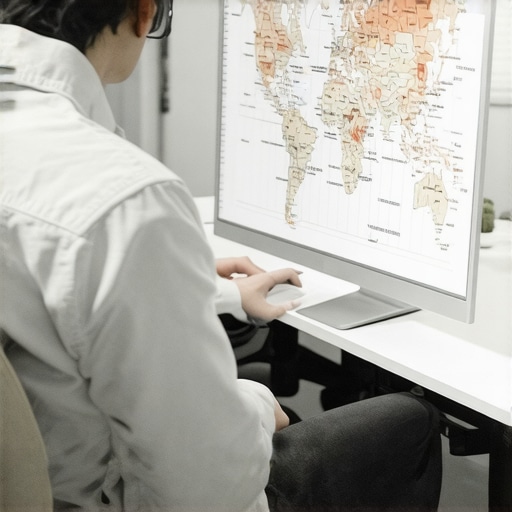 Deep Maps Audit Analysis for Local SEO Professional analyzing maps audit data on a computer for local SEO optimization