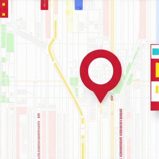 Futuristic concept of maps optimization, AI, schema markup, voice search and local SEO strategies