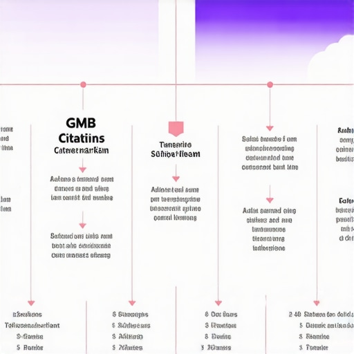Infographic showing integration of GMB, citations, schema, and analytics for local SEO