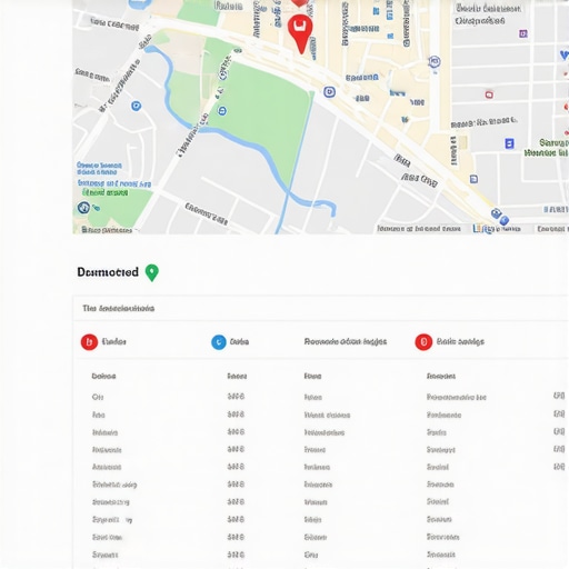 Screenshot of a comprehensive local SEO analytics dashboard with maps optimization insights