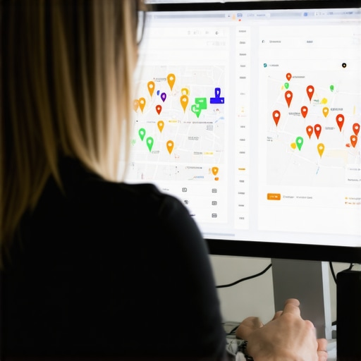 Person reviewing local SEO maps audit data on a monitor