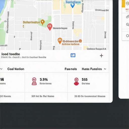 Illustration of maps optimization tools and data analysis techniques for local SEO