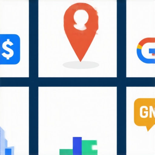 Illustration of local SEO tools analyzing GMB profiles and maps audit processes.