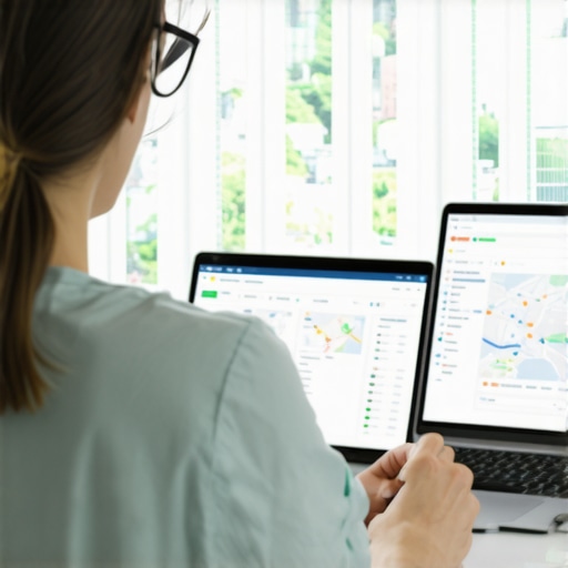 Person reviewing GMB and local SEO analytics on a computer