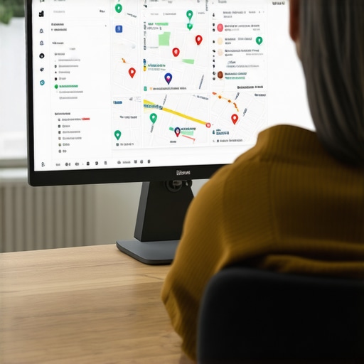 Person reviewing local SEO maps audit and optimization data on a computer