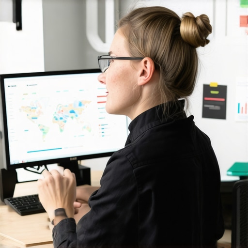 Business owner reviewing local SEO analytics on a computer screen