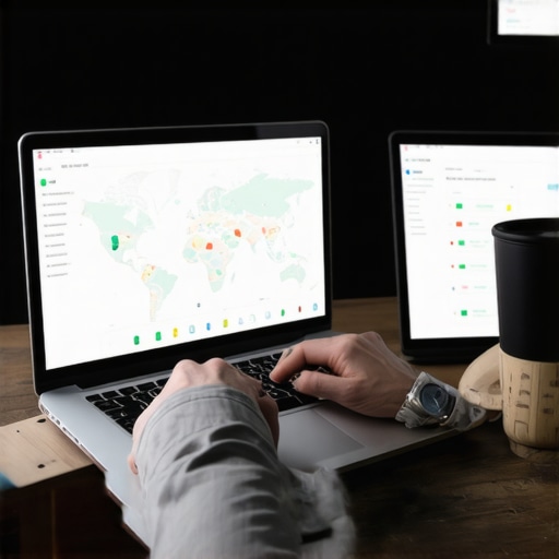 Person analyzing maps audit reports on laptop for SEO improvements