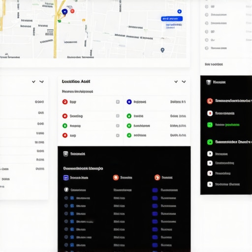 Screenshot of a digital dashboard analyzing maps audit data and SEO analytics