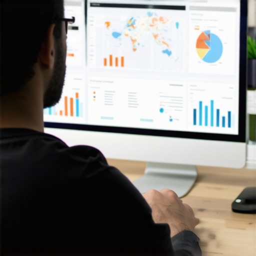 A person reviewing local SEO metrics and maps on a laptop for optimization.
