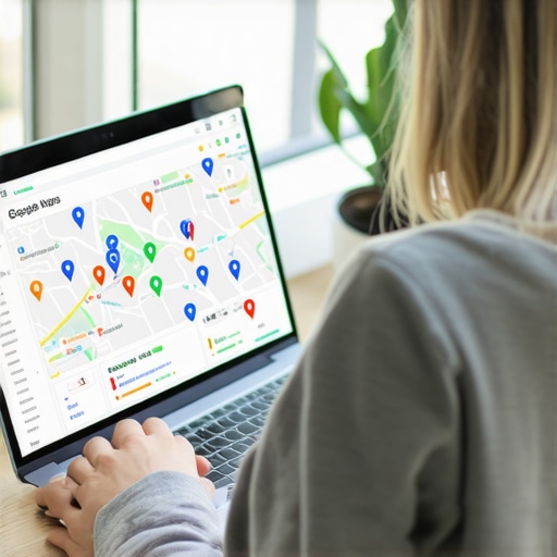 Person using SEO software to optimize Google Maps listing