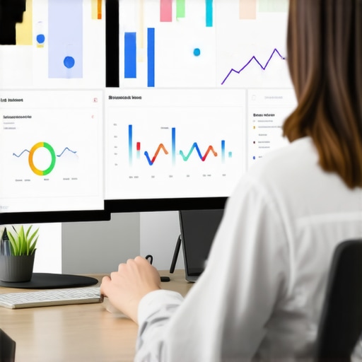 GMB Optimization Tools in Action A professional using multiple software tools on the computer for GMB and local SEO management.