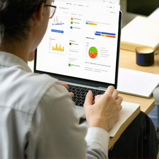 Person reviewing Google My Business profile details on a laptop