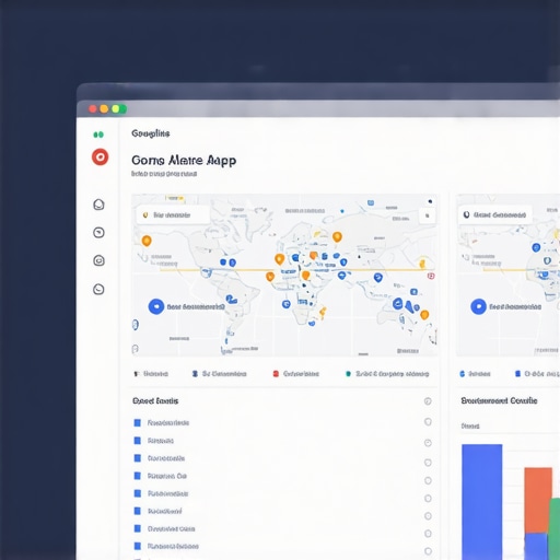 Google Maps Audit Dashboard Close-up of a digital dashboard displaying a Google Maps business audit with checkmarks and alerts.