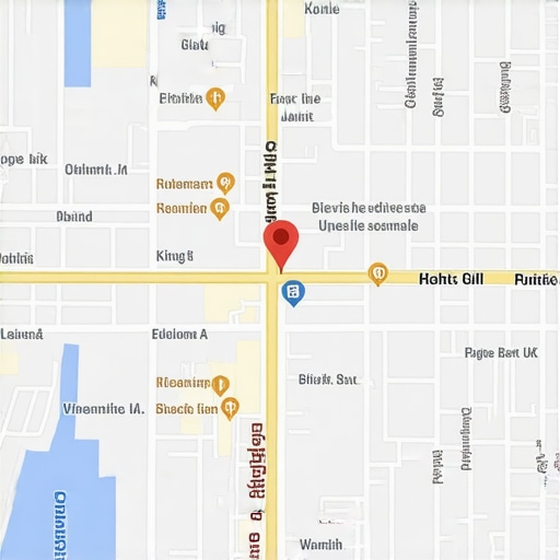 A digital map interface highlighting local business listings with audit and optimization indicators.