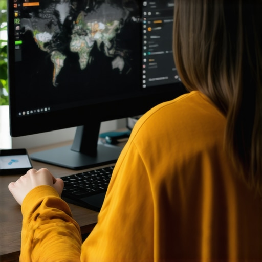 Maintaining Local SEO Success Person analyzing local SEO tools and maps analytics on computer screen