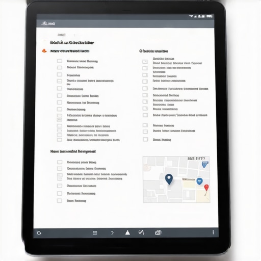 Screenshot of a maps audit checklist on a digital device