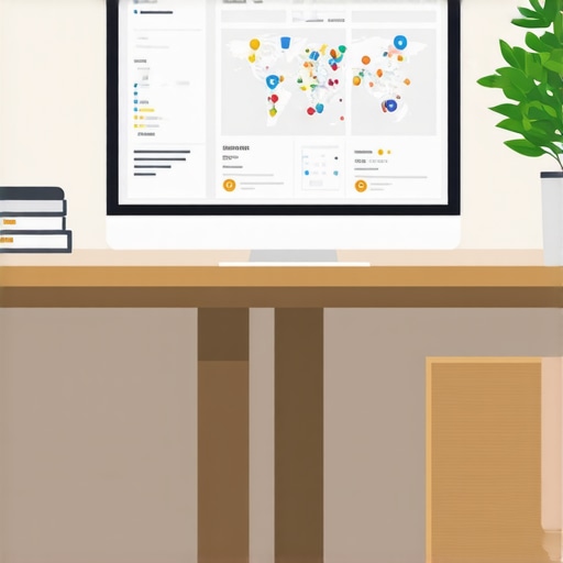 Optimized Maps Audit Workspace A professional workspace with maps audit tools and analytics on the computer screen