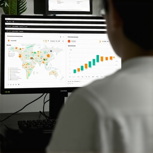 Person analyzing local maps and SEO rankings on a laptop