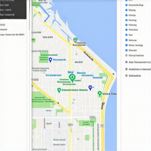 Illustration of digital maps with analytics for local SEO optimization.