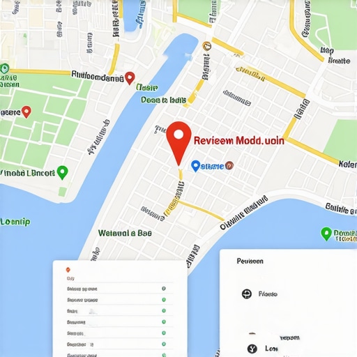 Diagram showing GMB listing audit steps with analytics overlay