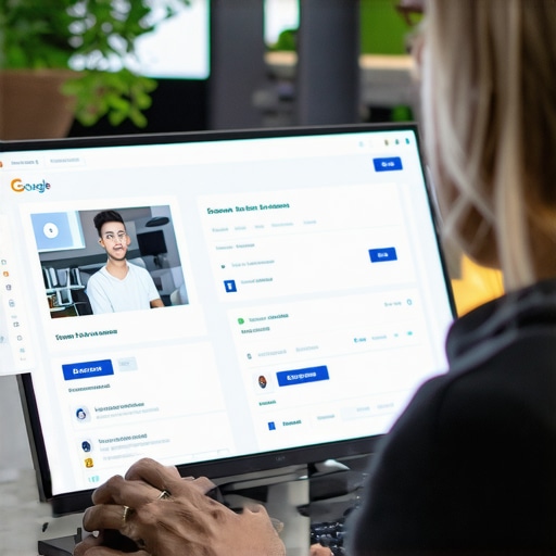 Technician analyzing local SEO profile using SEO tools