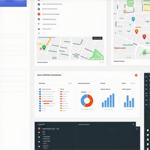 A person analyzing local SEO charts and maps on computer screens, illustrating ongoing GMB management and optimization.