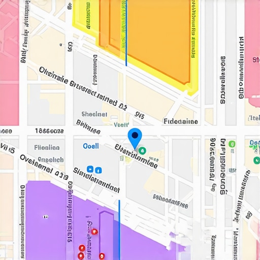 Mapping Strategic Gaps for Local SEO A detailed map showing proximity gaps and business locations for local SEO strategy